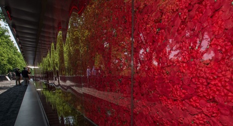 Wall of 645 000 Red Poppies in Washington to Honor Memorial Day