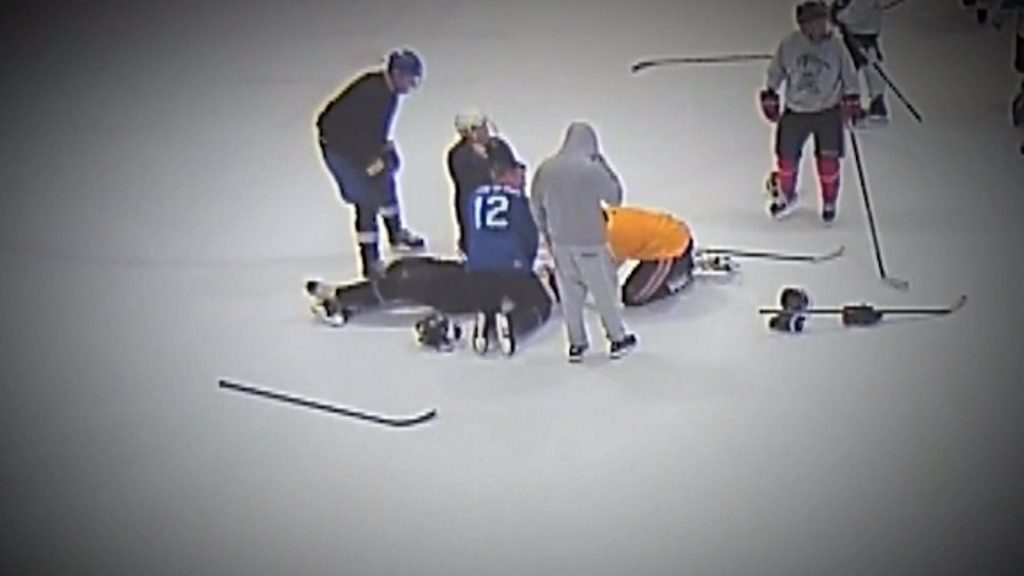 Doctor saves the life of Ice Hockey Player on the field of action