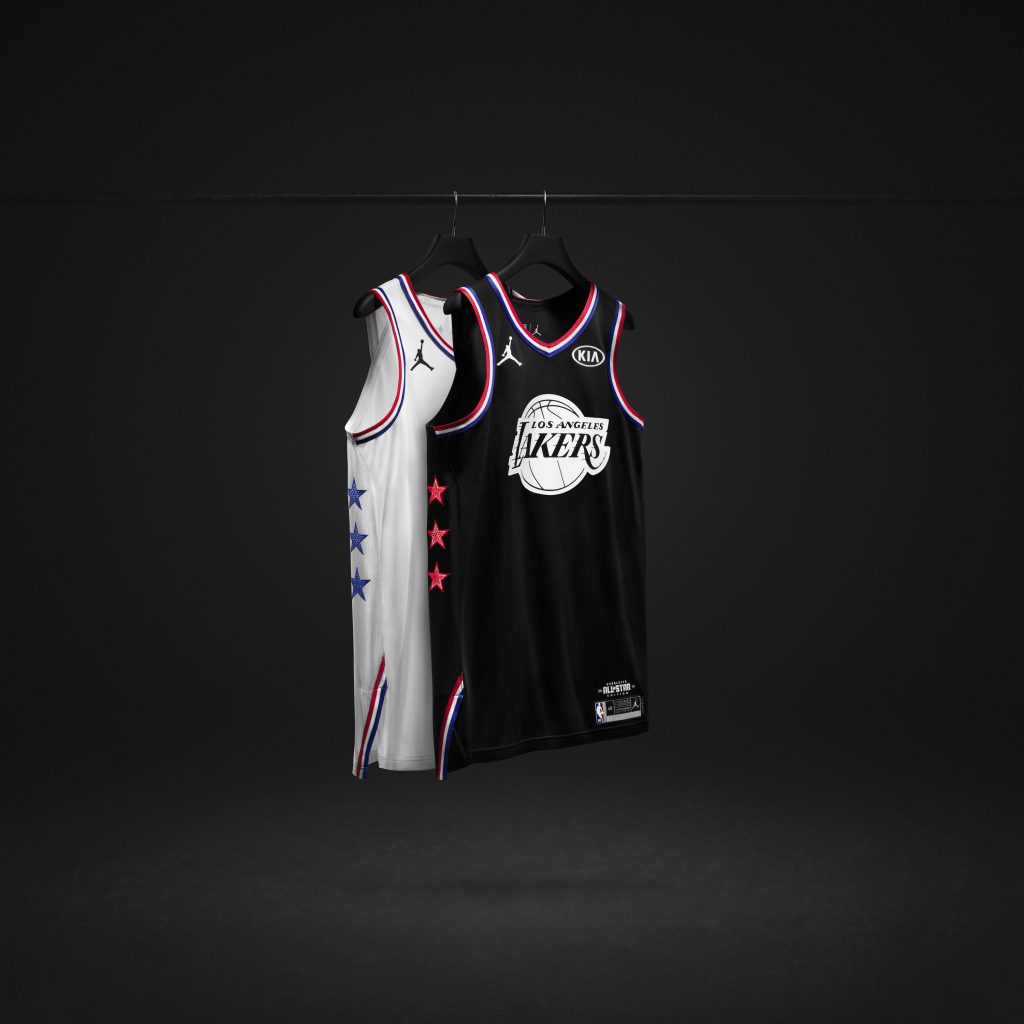  2019 All-Star NBA game use jerseys with black & white logos