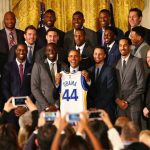 The defending NBA Champions visited Barack Obama during trip to Washington