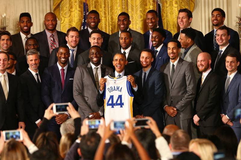 The defending NBA Champions visited Barack Obama during trip to Washington