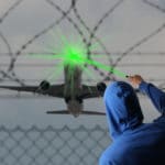 A man pleads guilty in the court for aiming laser pointer at aircraft