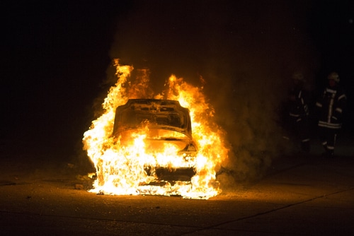 Northbound lanes shuts down due to Vehicle Fire