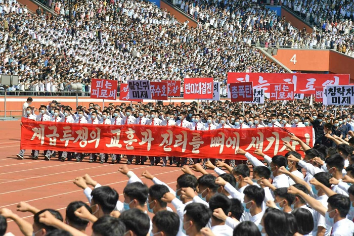 Over 100,000 North Koreans were organized into mass anti-America rallies across the nation